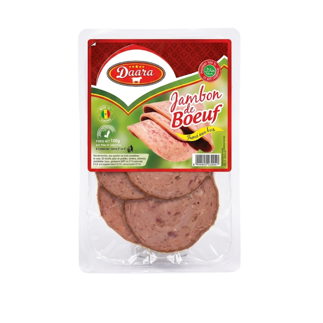Daara – Jambon de Bœuf Fumé au Bois – 100 g