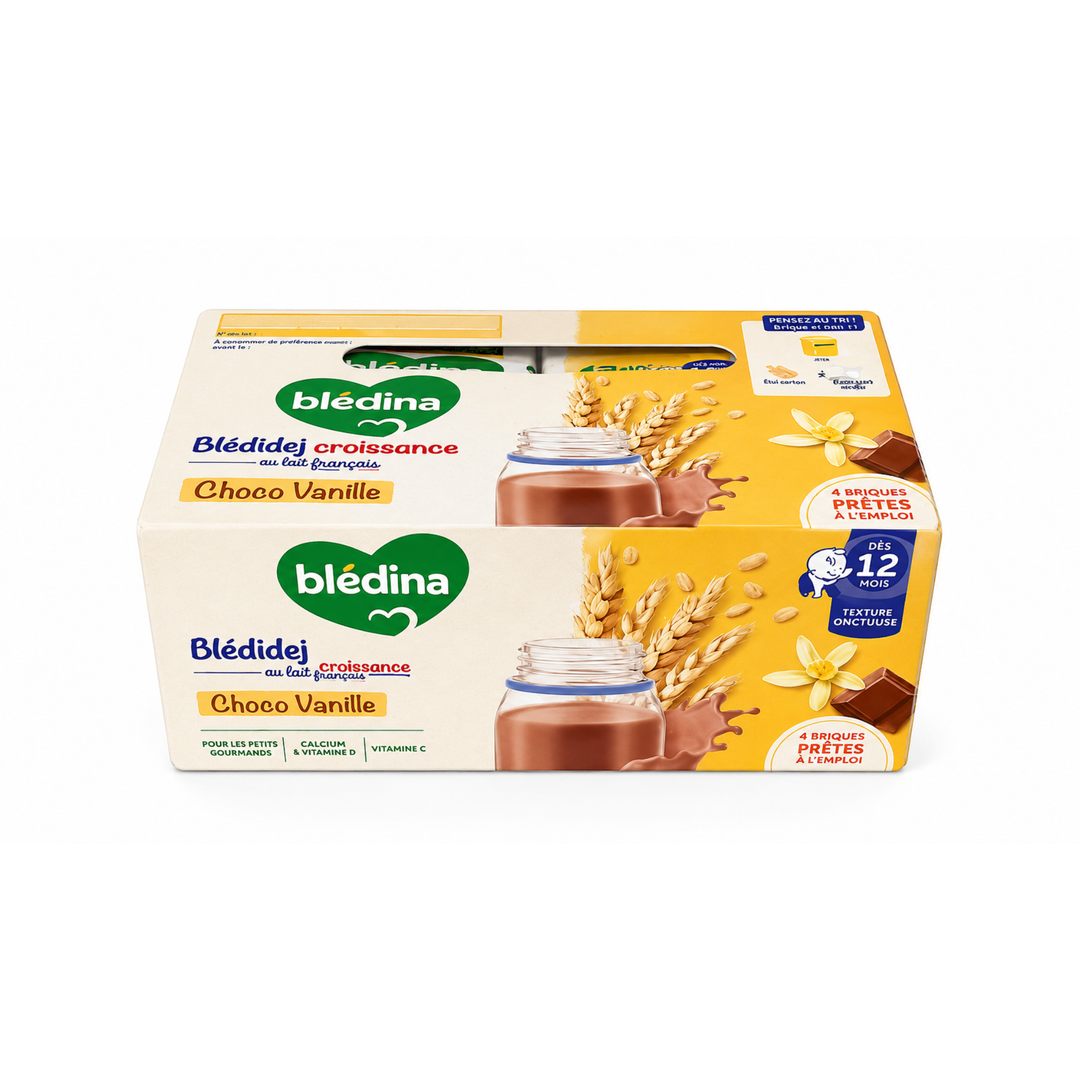 BLEDINA – Blédidej au Lait Français – Dès 12 Mois – 4 x 250 ml