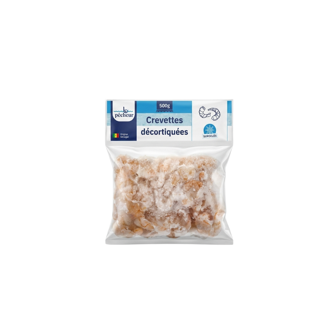 LE PÊCHEUR – Crevettes Décortiquées Surgelées - 500 g