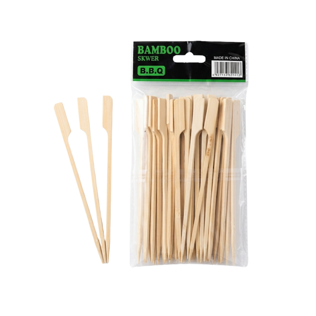 Pics en Bambou Naturel avec bout plat pour barbecue – Petit modèle