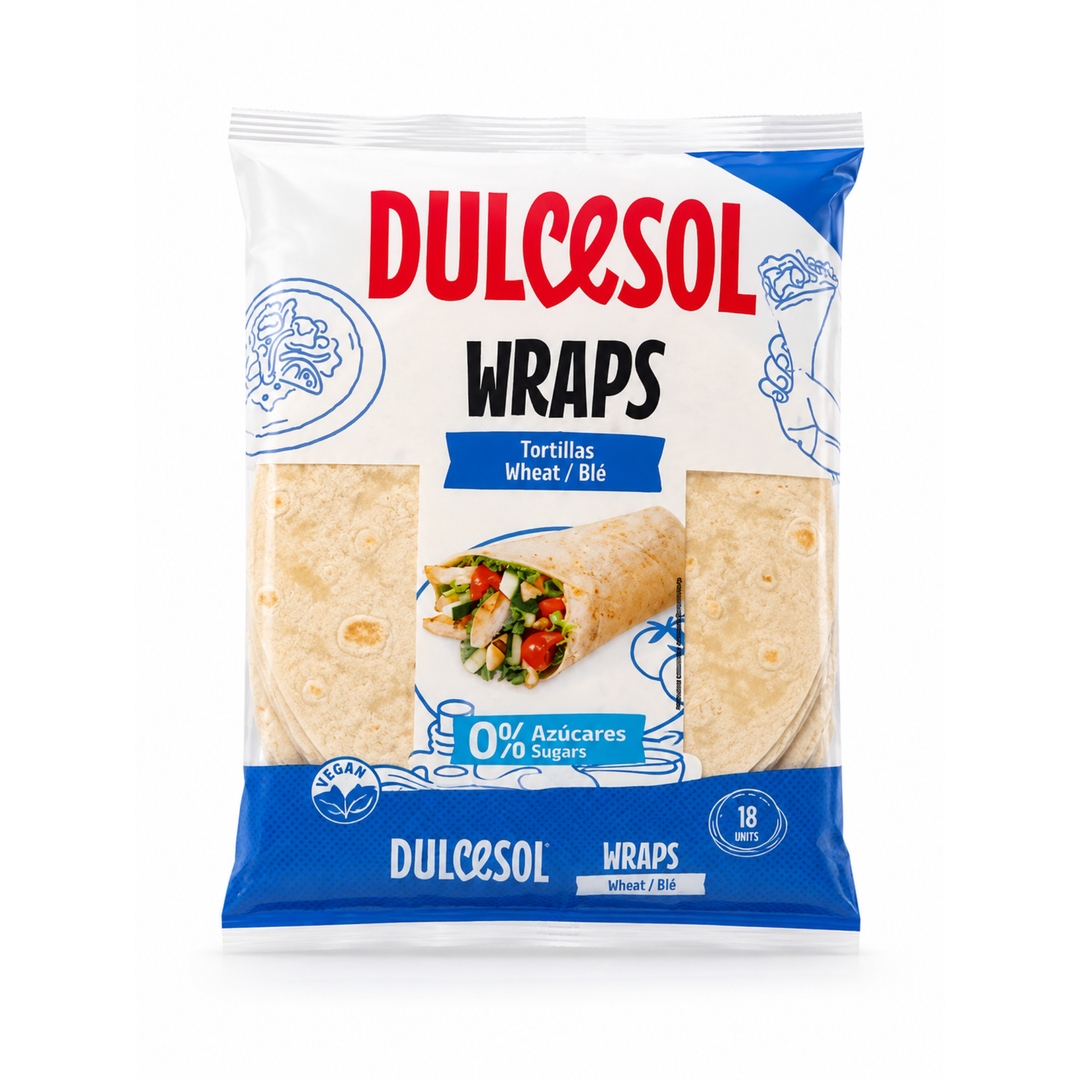 Dulcesol – Tacos Tortillas de Blé – 18 pièces (30 cm) – 1440 g