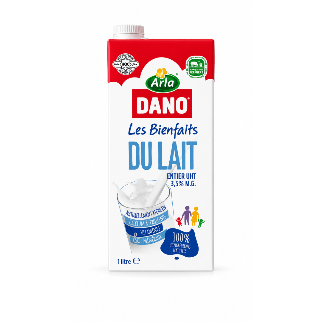 DANO - Brique de Lait UHT Entier - 1 Litre