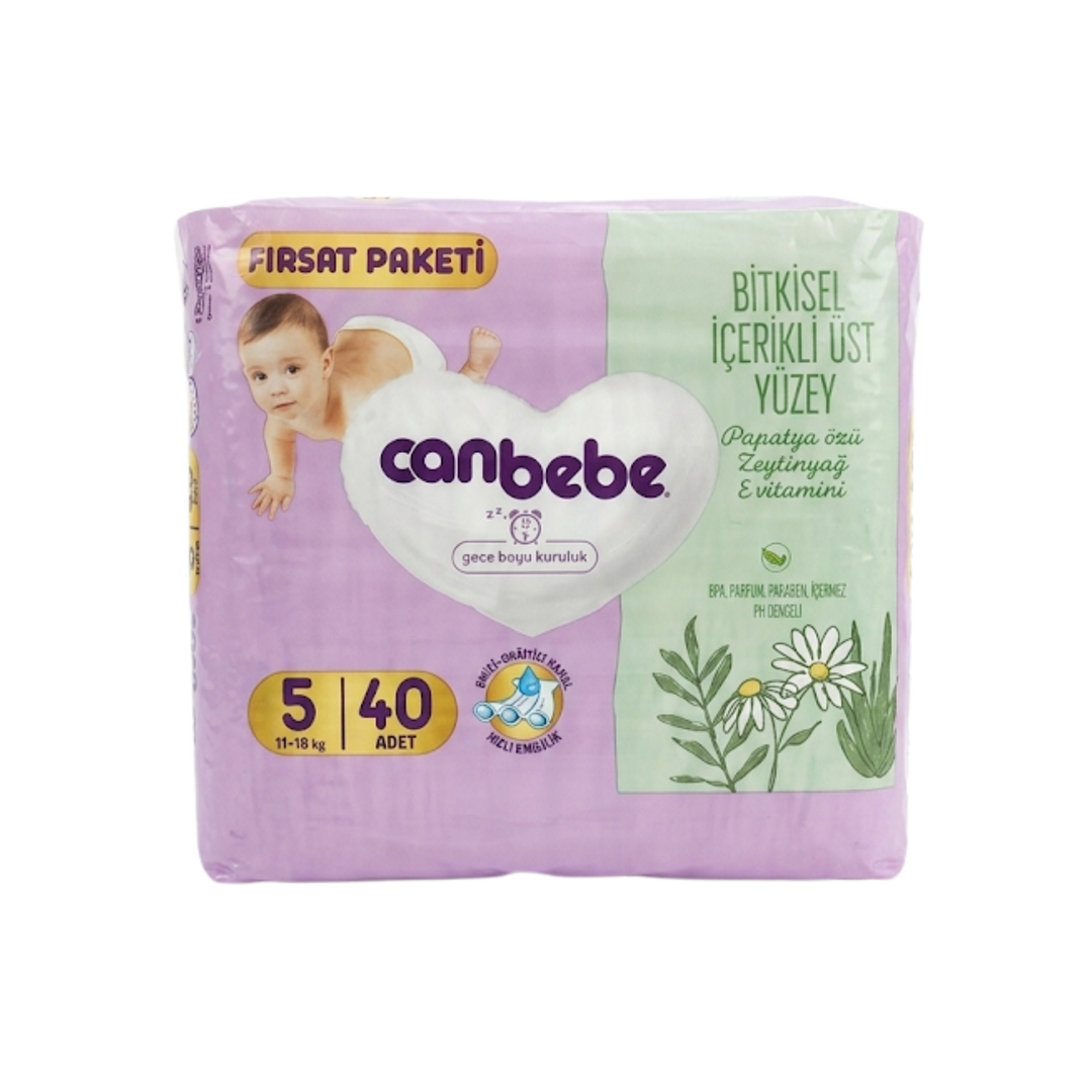 CanBebe – Couches Junior Taille 5 - (11 -18 Kg) - 40 Couches