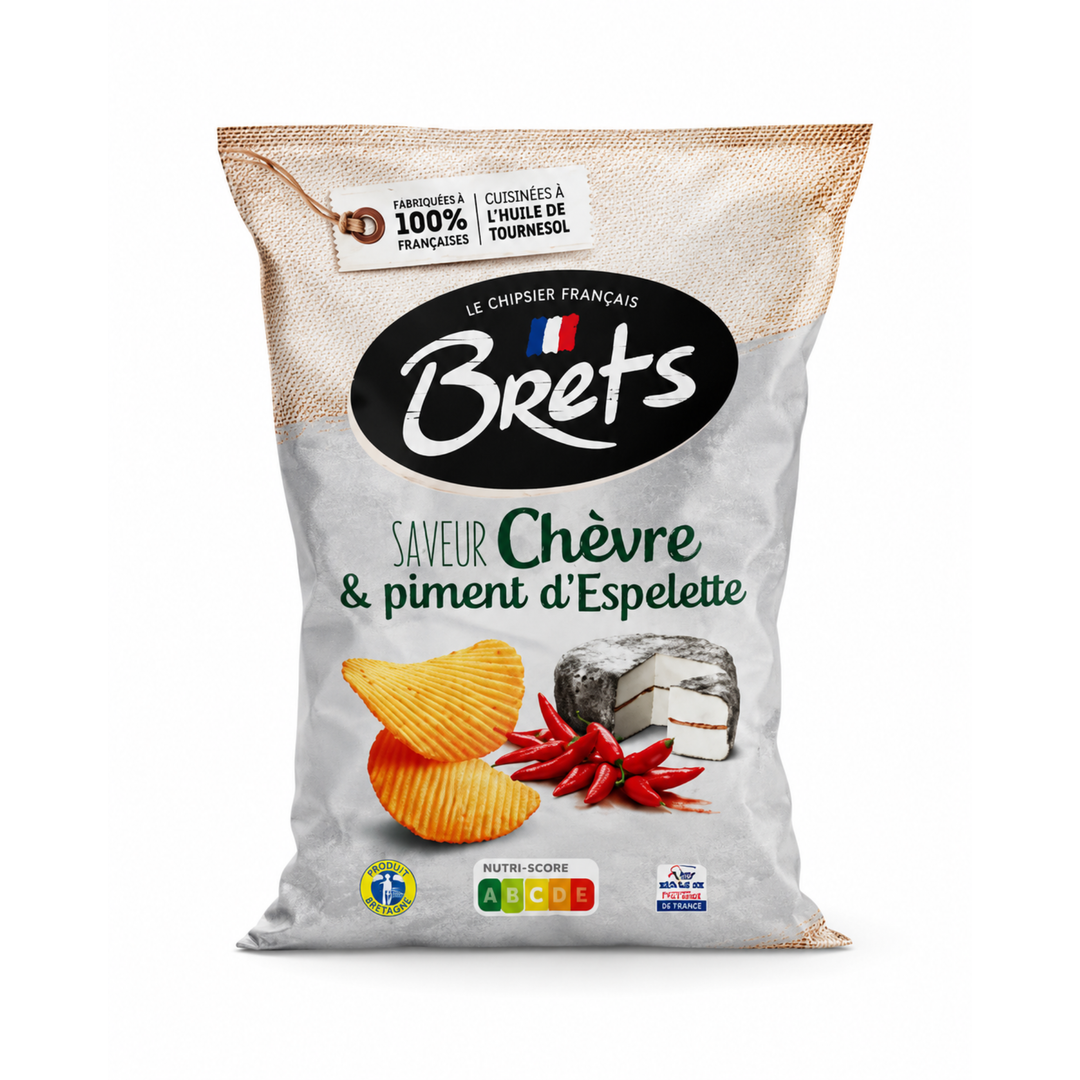 Brets – Chips Saveur Chèvre & Piment d'Espelette – 125 g
