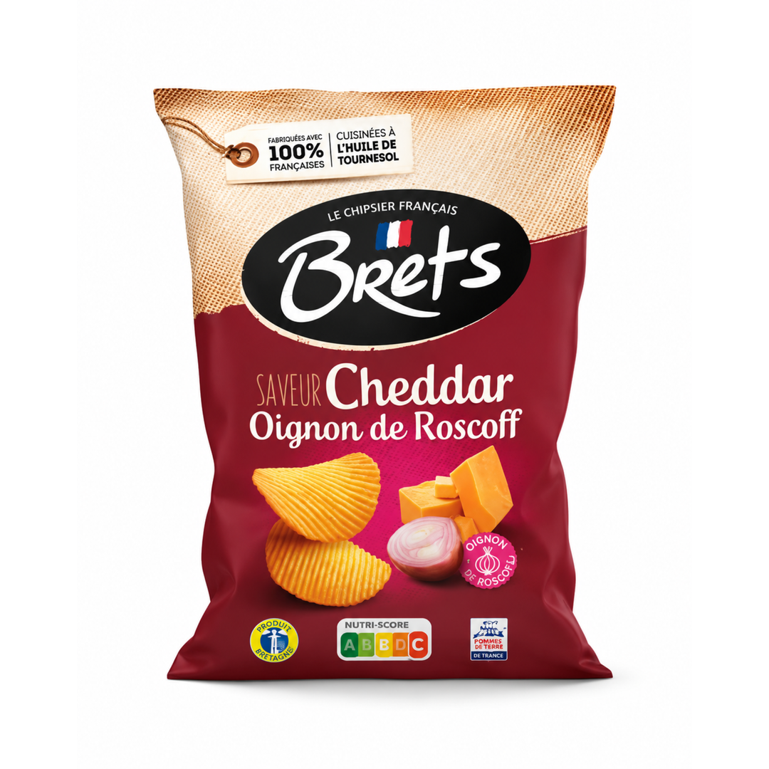 Brets – Chips Saveur Cheddar et Oignon de Roscoff - 125 g