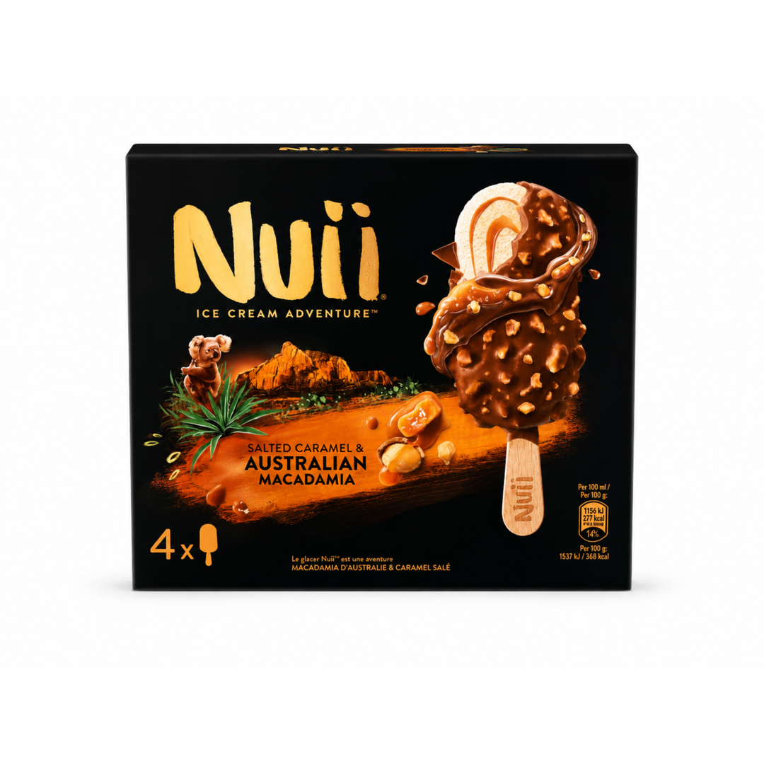 Nuii – Ice Cream Salted Caramel & Australian Macadamia – 4 x 90 ml