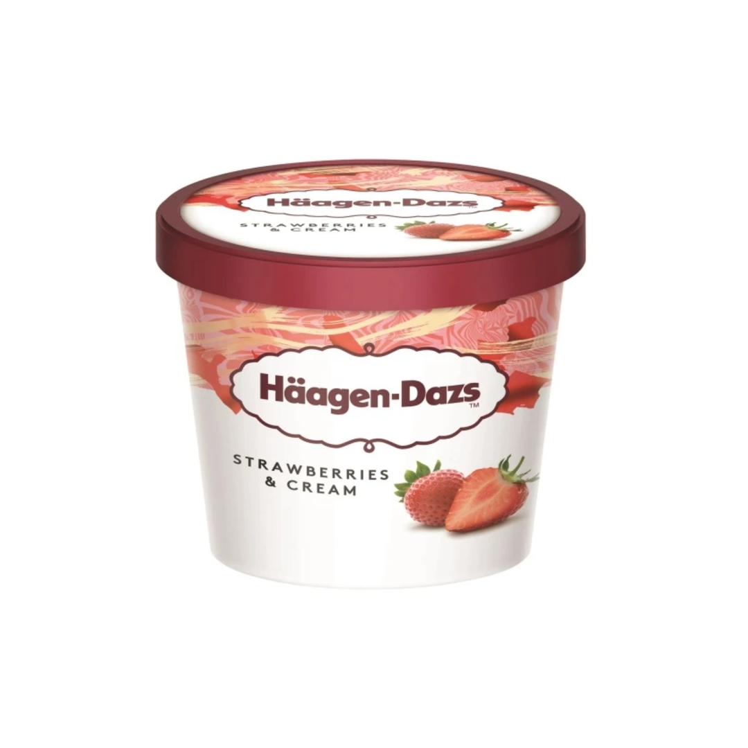 HÄAGEN-DAZS – Mini Cup Strawberries & Cream – 95 ml