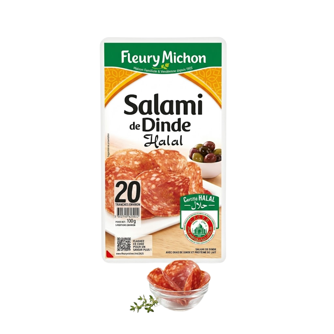 Fleury Michon – Salami de dinde halal – 100 g