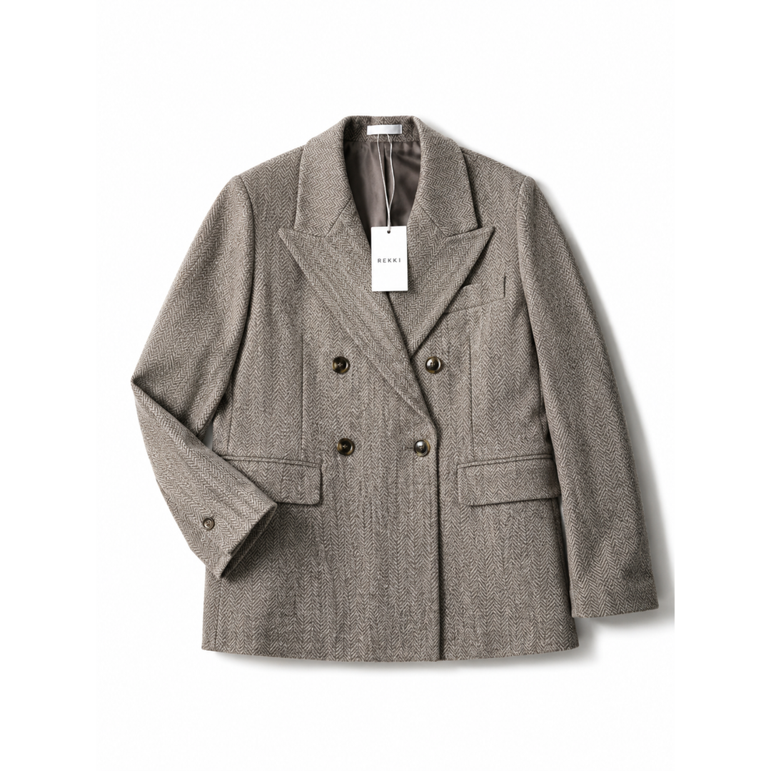 REISS – Manteau Ember-BD à Motif Chevrons – Gris – Taille XL