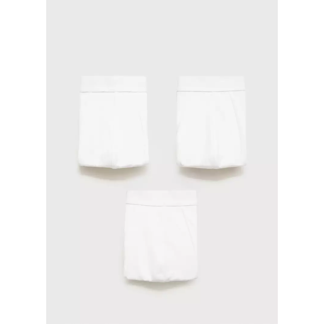 Mango - Lot de 3 Boxers Homme en Coton – Blanc – Taille S