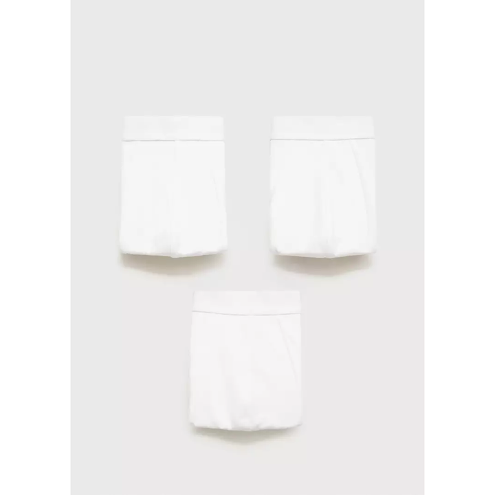 Mango - Lot de 3 Boxers Homme en Coton – Blanc – Taille S