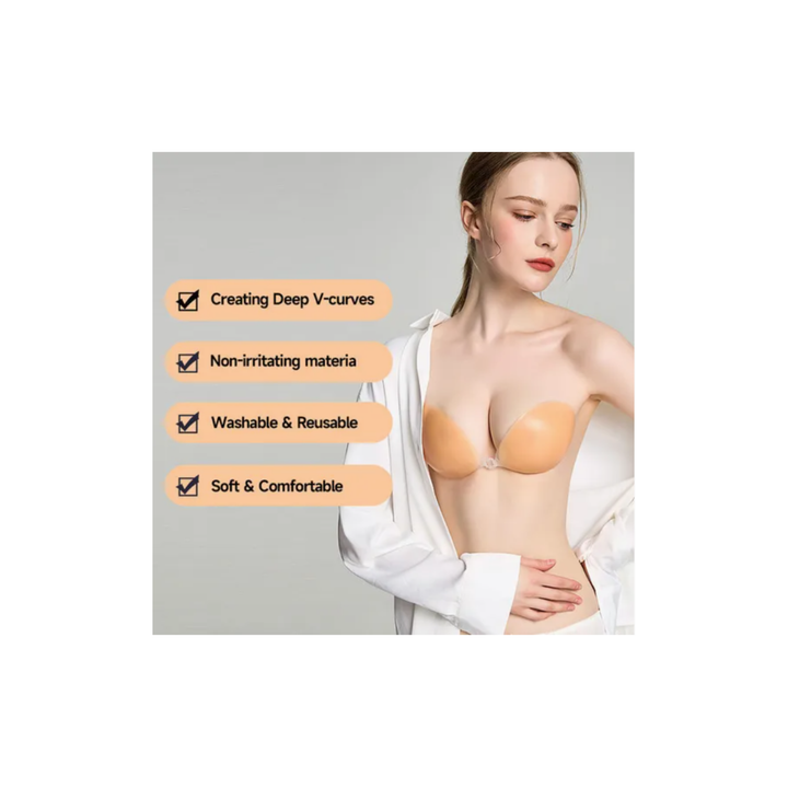 Soutien-gorge en Silicone Invisible – Sans Bretelles & Cache-tétons pour Femme