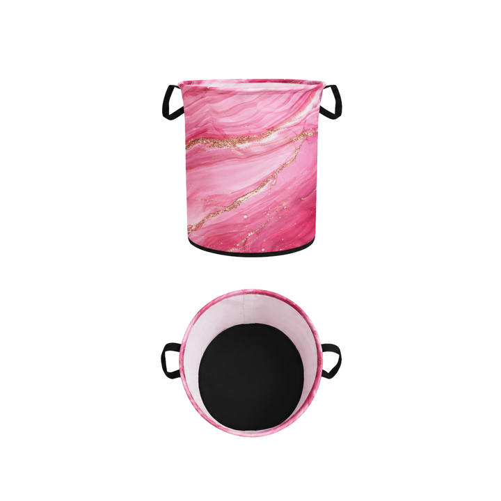 Panier à linge – Marbré Rose – 40 × 50 cm
