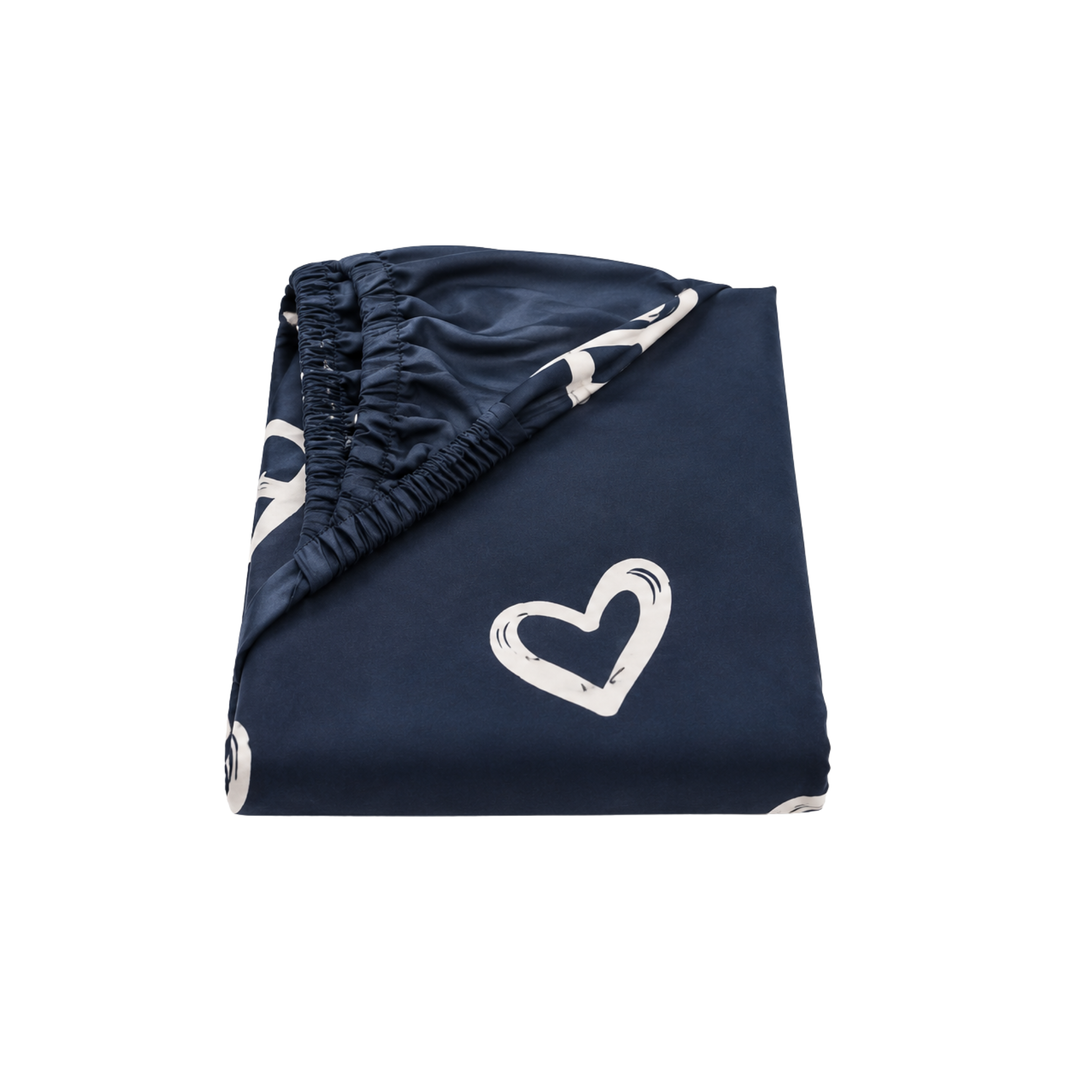 Drap-Housse Bleu pour Berceau – Coton avec Élastique de Maintien - 135 x 190 cm