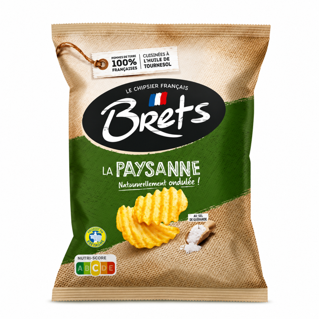 Brets – Chips Saveur La Paysanne Naturellement Ondulée – 125 g