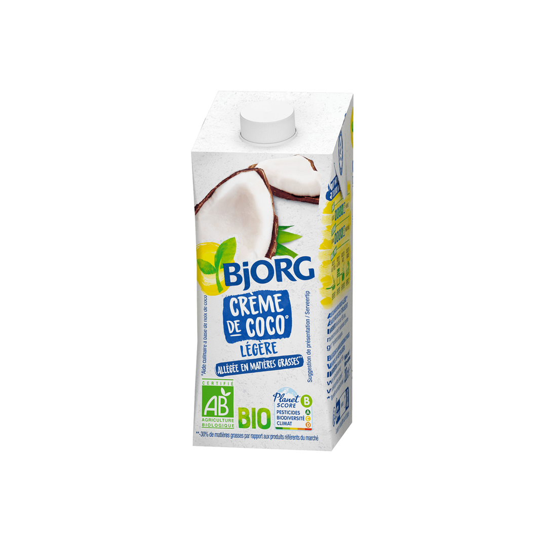 BJORG – Crème de Coco Légère Bio Allégée en Matières Grasses – 20 cl