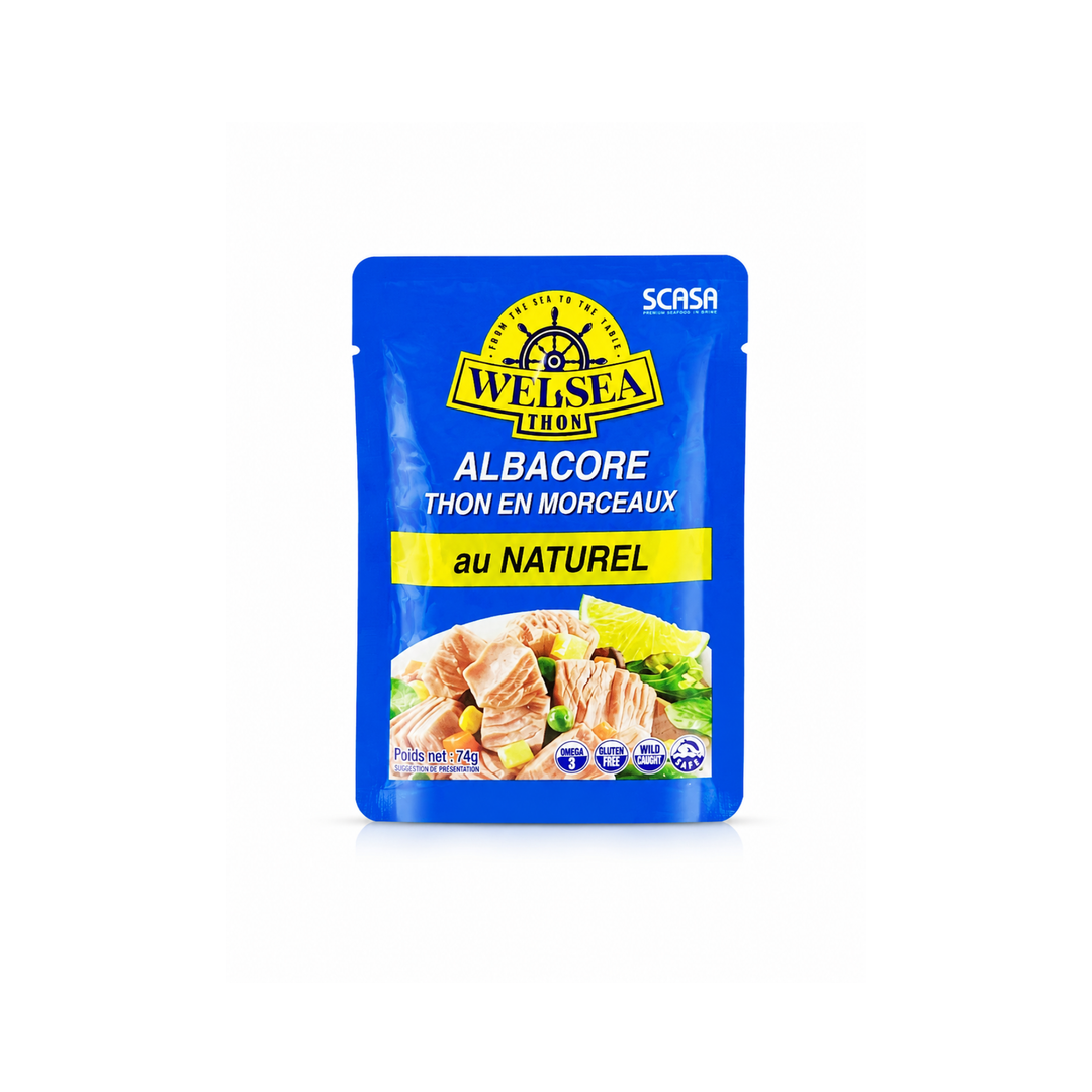 WELSEA - Thon en morceaux Albacore au Naturel - 74 g