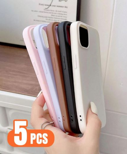 Coque De Téléphone Solide multicolore - 5 Pièces pour Iphone