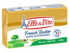 Beurre gastronomique demi-sel Elle & Vire, 200g, 80% MG. Disponible en 60 min à Dakar sur Dialy.







