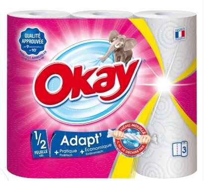 Essuie-Tout OKAY Adapt’ x3 – 1/2 Feuille, Ultra Absorbant Dialy - Dakar