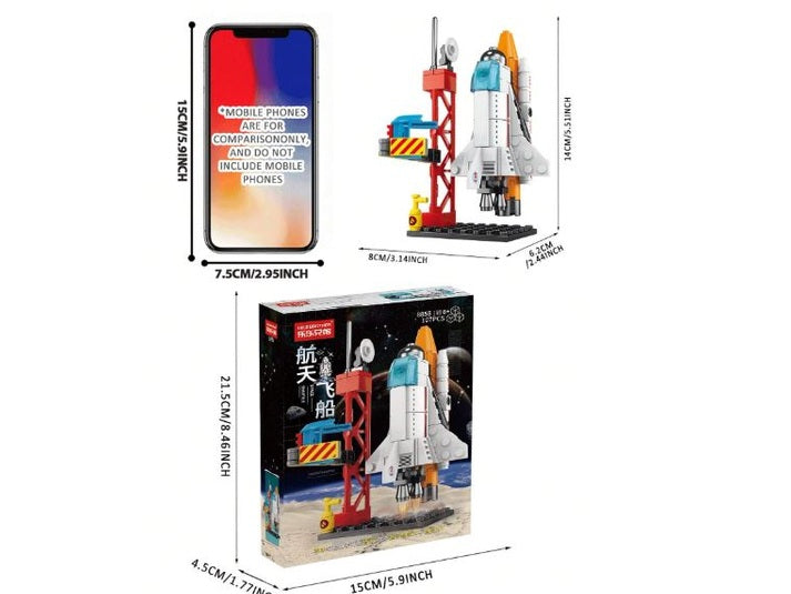 Ensemble de construction de blocs de modèle réduit de navette spatiale,107 PCS