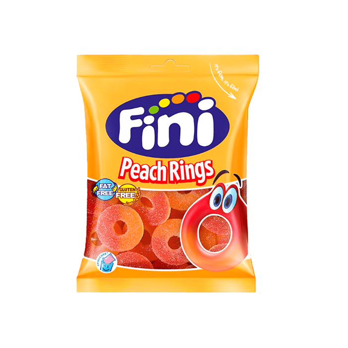 Bonbons FINI anneaux pêche 90g – disponibles sur Dialy en 60 min à Dakar