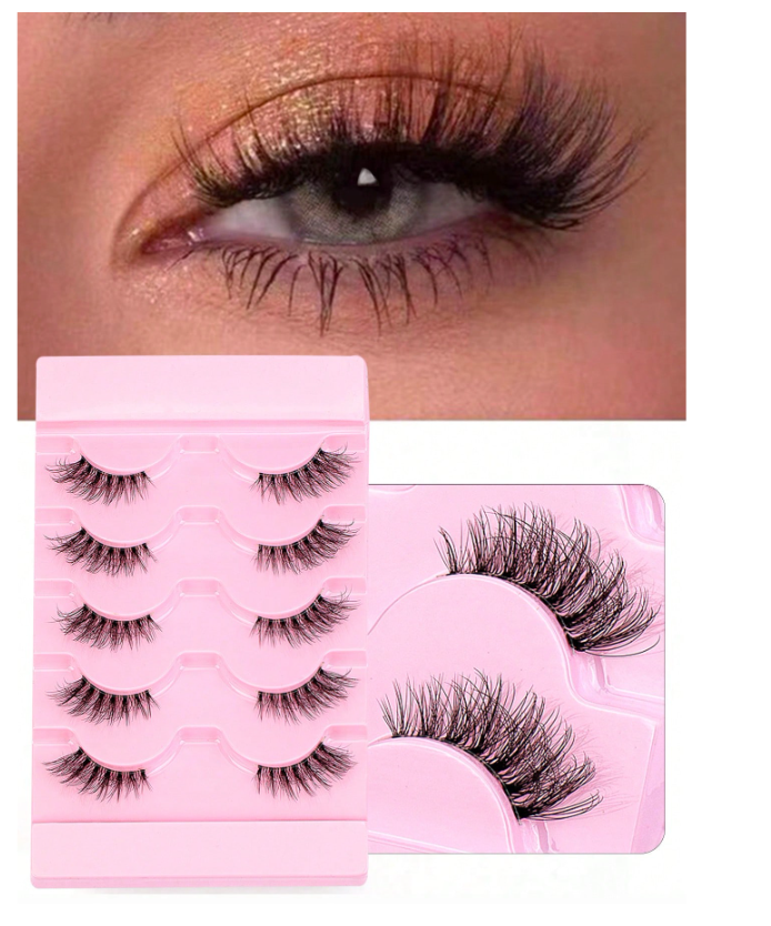 Faux cils demi-frange 5 paires – Effet naturel en vison Dakar Dialy