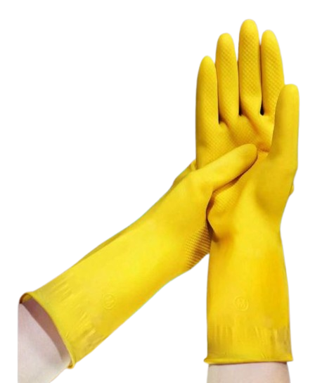 Gants de nettoyage en caoutchouc jaune – Résistants et confortables ( 1 paire)