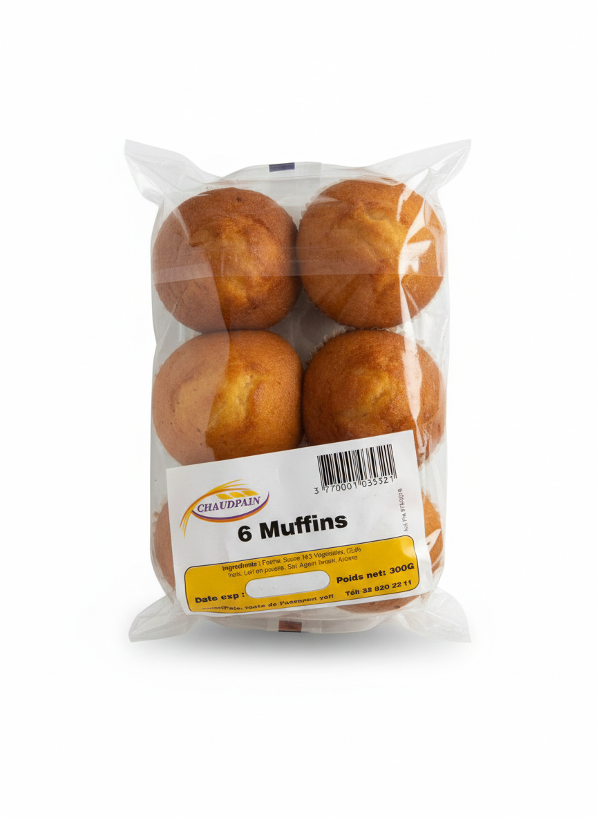 Chaud'Pain- Paquet de 6 muffins nature 300G