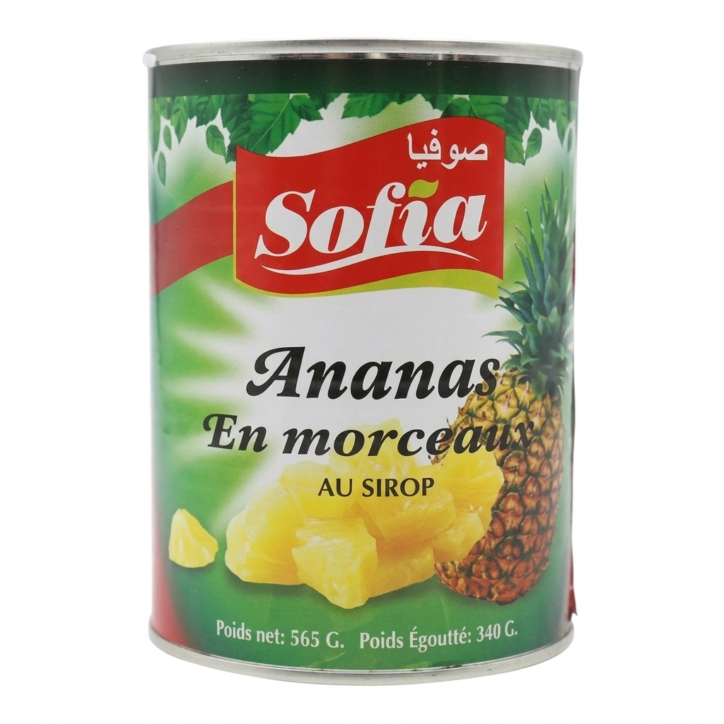 SOFIA - Ananas En Morceaux au sirop - 565 g