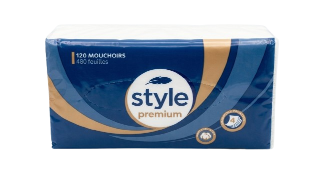 STYLE – Mouchoirs Premium – 120 Paquets / 480 Feuilles