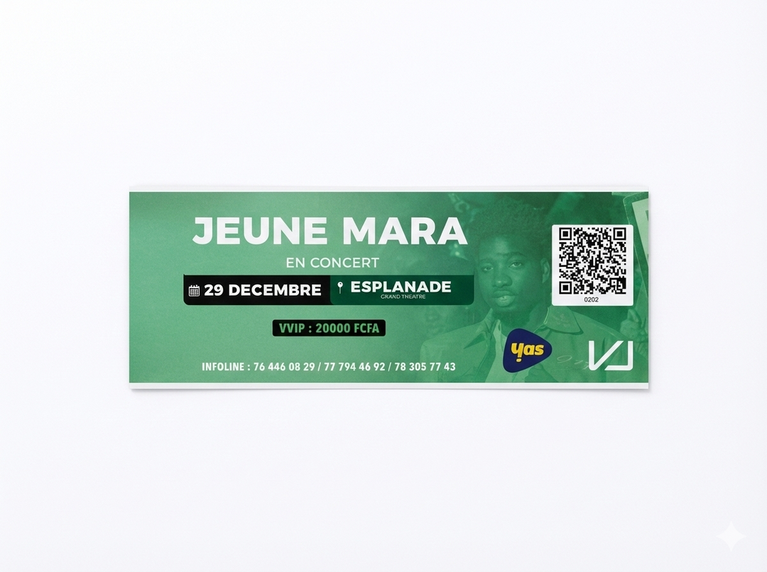Ticket concert VJ Jeune Mara 📅 29 décembre 2025 📍 Grand Théâtre de Dakar