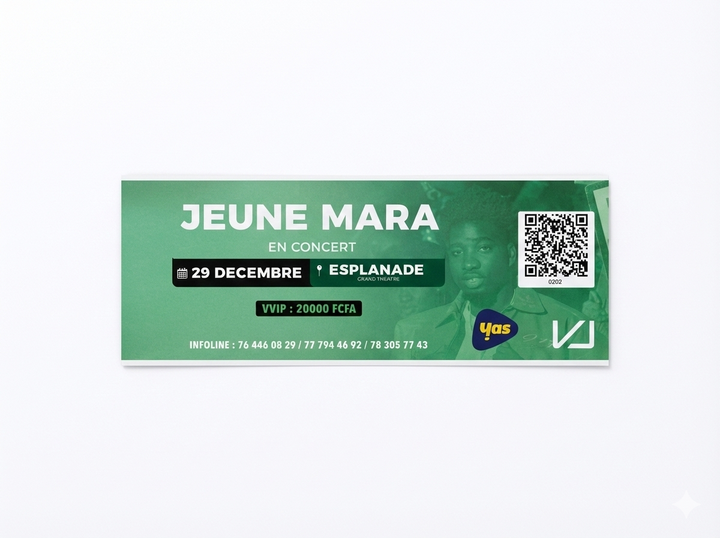 Ticket concert VJ Jeune Mara 📅 29 décembre 2025 📍 Grand Théâtre de Dakar