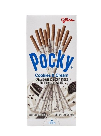 POCKY - Bâtonnets de Biscuit Enrobés Cookies et Crème - 40 g