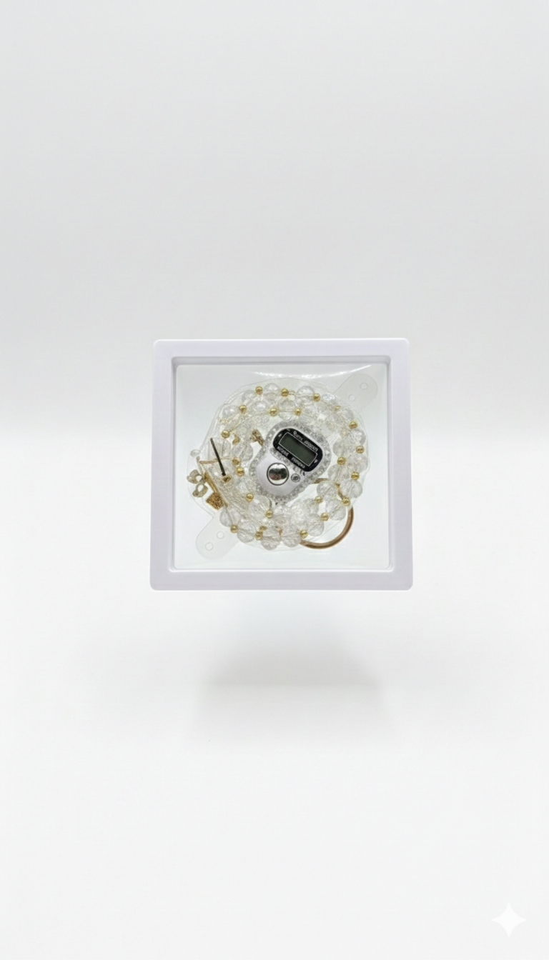 Chapelet Électronique avec Courouss et Porte-Clé -  Blanc