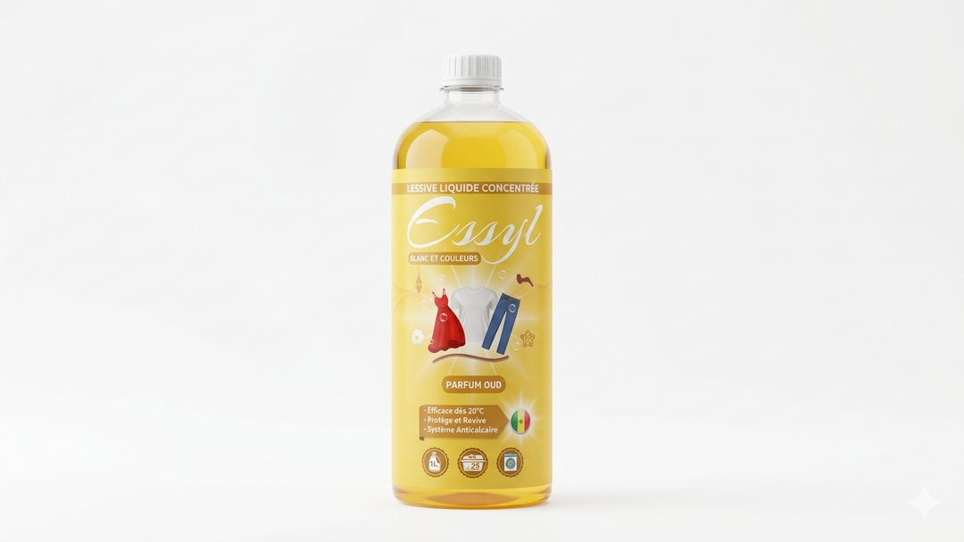ESSYL – Lessive concentrée très efficace Parfum Oud 1 L (25 lavages)