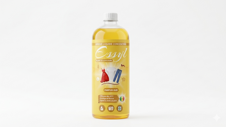 ESSYL – Lessive concentrée très efficace Parfum Oud 1 L (25 lavages)