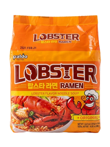 PALDO – Lot de 4 Nouilles Instantanées au Homard – 4 × 120 g