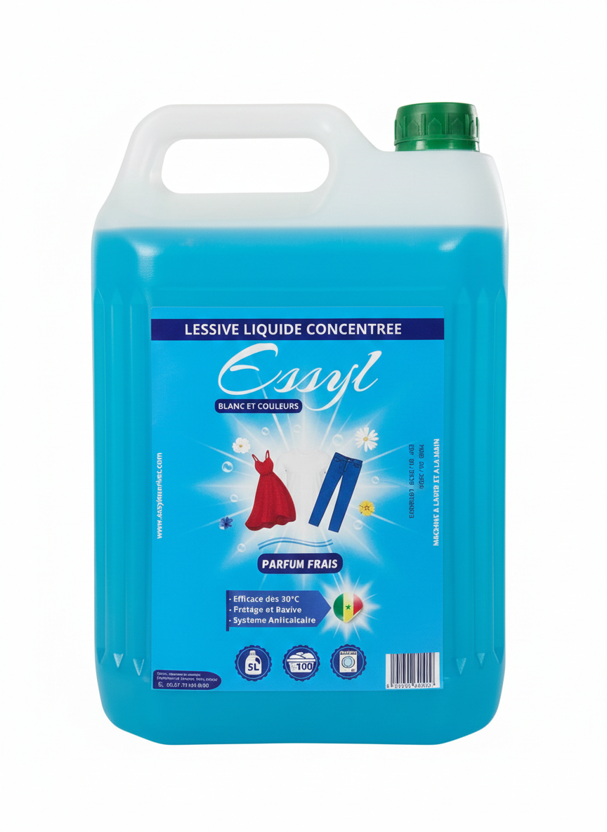 ESSYL-Lessive concentrée très efficace parfum Frais-5L - 125 Lavages
