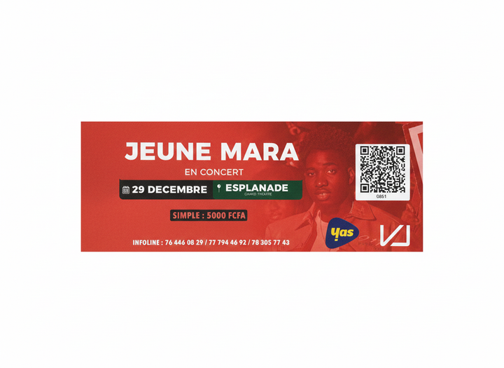 Ticket concert VJ Jeune Mara 📅 29 décembre 2025 📍 Grand Théâtre de Dakar