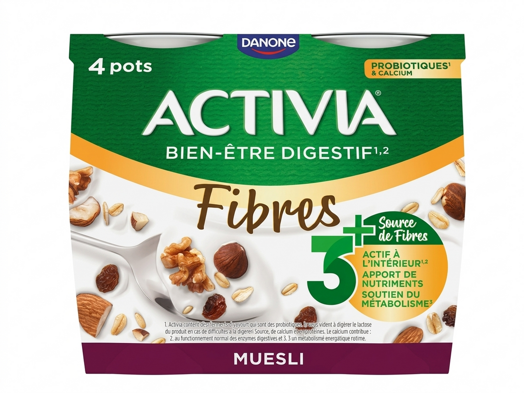 Danone Activia – Yaourts Céréales Muesli – Pack de 4 - 480 g
