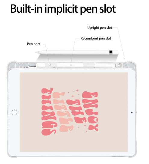 Coque de protection rose avec rainure pour stylo - iPad