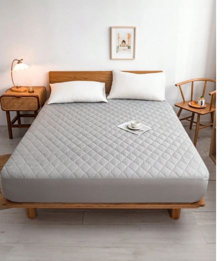 Housse de matelas matelassée imperméable – Gris - 180×200 cm