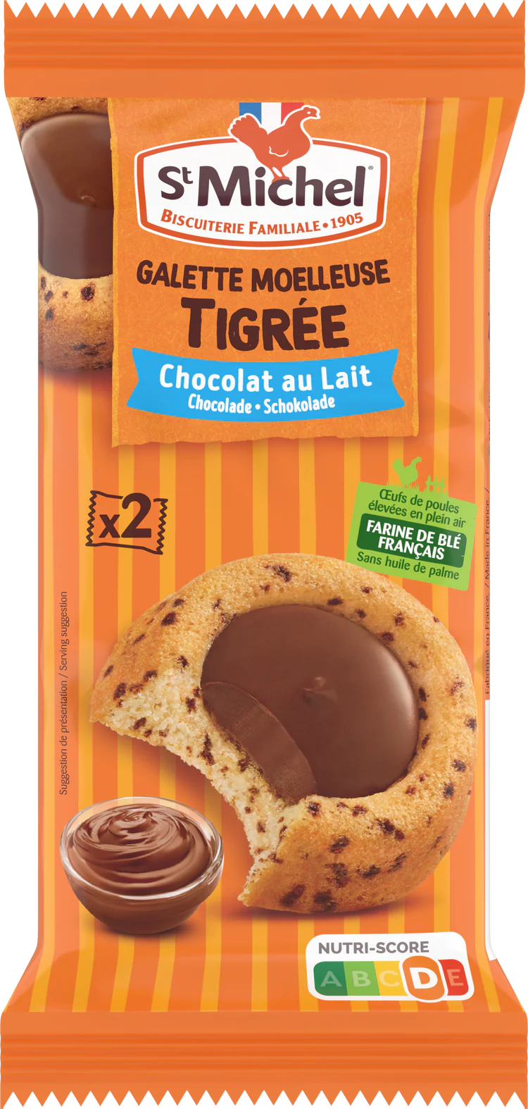 ST-MICHEL – Galette moelleuse tigrée chocolat au lait x 2 - 60 g