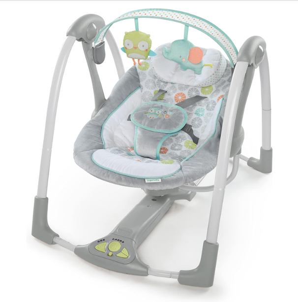 INGENUITY Balançoire Bébé Swing 'n Go – Portable, Musicale, Gris Hugs & Hoots Dialy - Dakar 