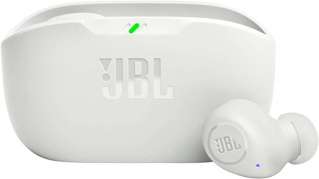 JBL Wave Buds blancs - Écouteurs Bluetooth intra-auriculaires résistants à l'eau avec basses profondes. Disponible à Dakar sur Dialy.sn