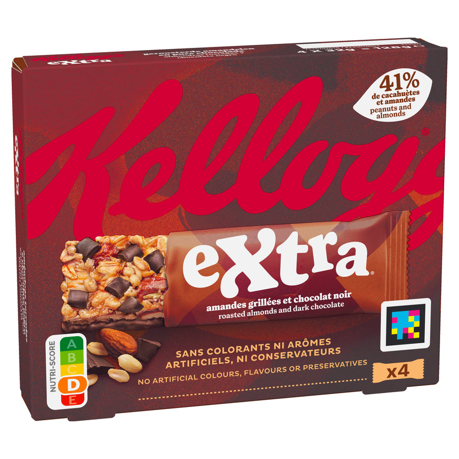 KELLOGG’S – Barres Extra Chocolat Noir 4 x 32g (128g) Dialy - Dakar