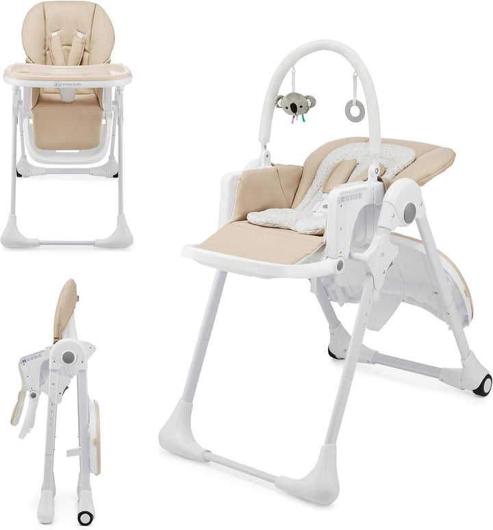 KINDERKRAFT TUMMIE - Chaise Haute Bébé 2-en-1 Ergonomique & Réglable Dialy - Dakar