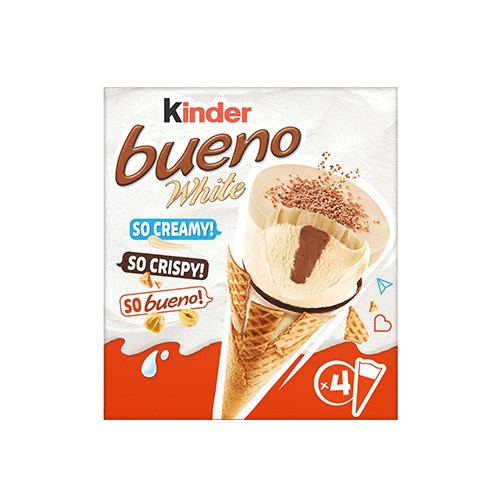 KINDER Bueno cônes glacés aux noisettes et chocolat blanc- X4 248G