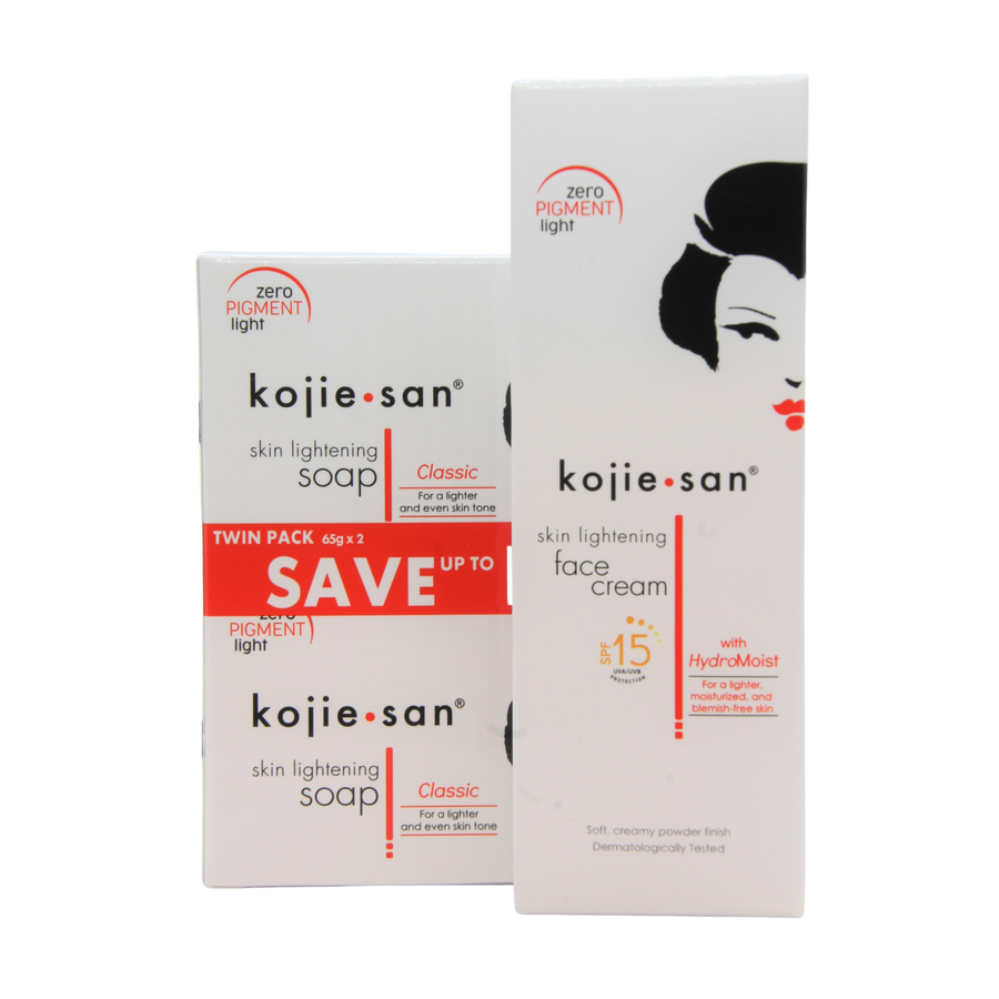 KOJIE SAN - Pack Éclaircissant – 2 Savons 135G + Crème Visage SPF15 22G Dialy - Dakar